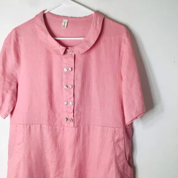 Grae Cove dress women medium pink linen - Picture 2 of 10